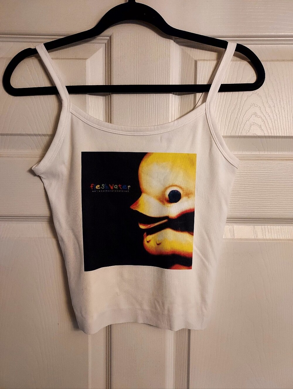 fleshwater cropped tank top we are not here to be loved fleshwater shirt Crop To